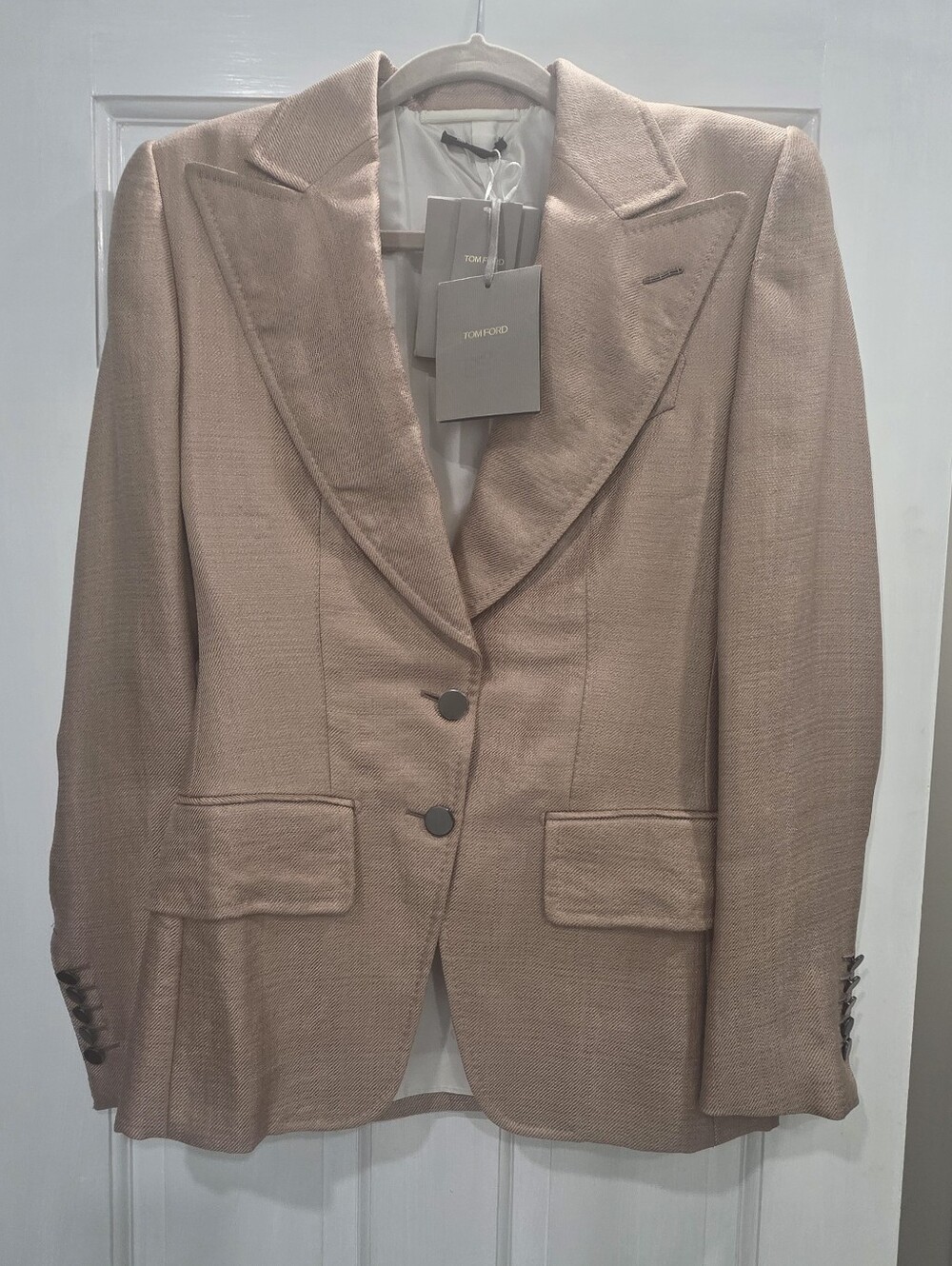 Tom Ford Peak Lapel Blush Beige Blazer Jacket